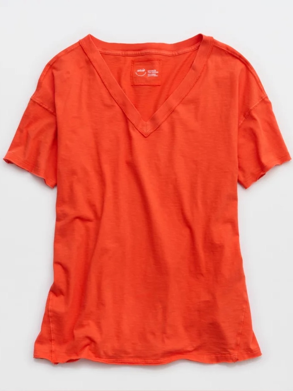 Aerie Oversized V-Neck Boyfriend T-Shirt orange size XS